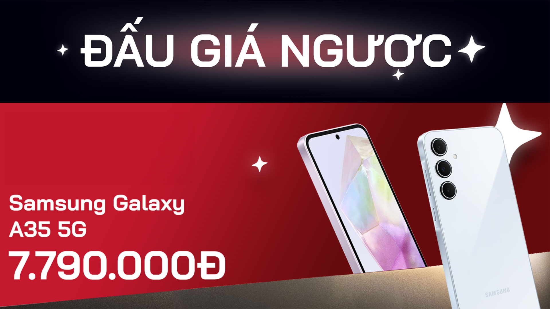 Tham gia Đấu giá ngược, mua Galaxy A35 5G với giá từ 20.000đ