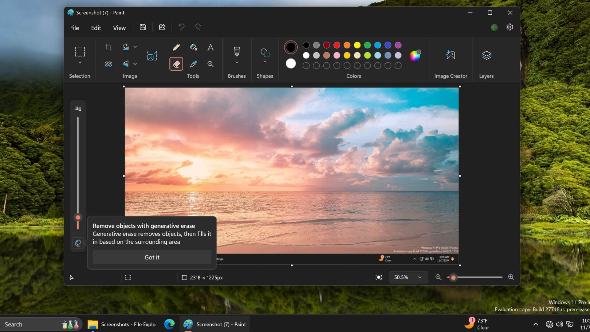 Microsoft triển khai tính năng Generative Erase trong Paint cho nhiều người dùng Windows 11