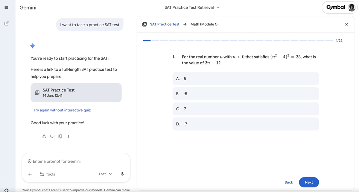 Google cập nhật tính năng thi thử SAT miễn phí trên Gemini插图2 Google cập nhật tính năng thi thử SAT miễn phí trên Gemini插图2