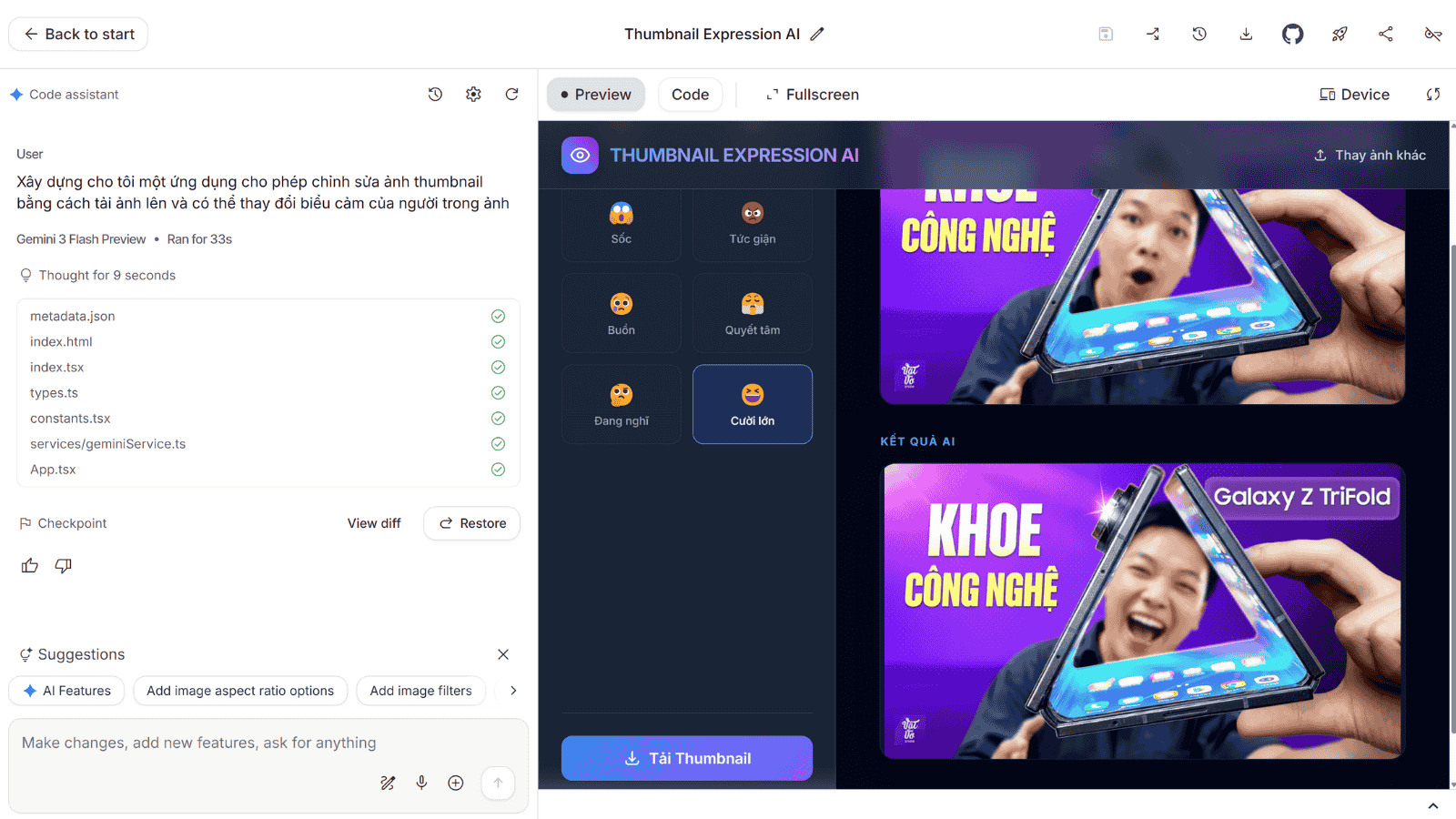 Trải nghiệm tạo app bằng Google AI Studio mà không cần hiểu về lập trình插图7