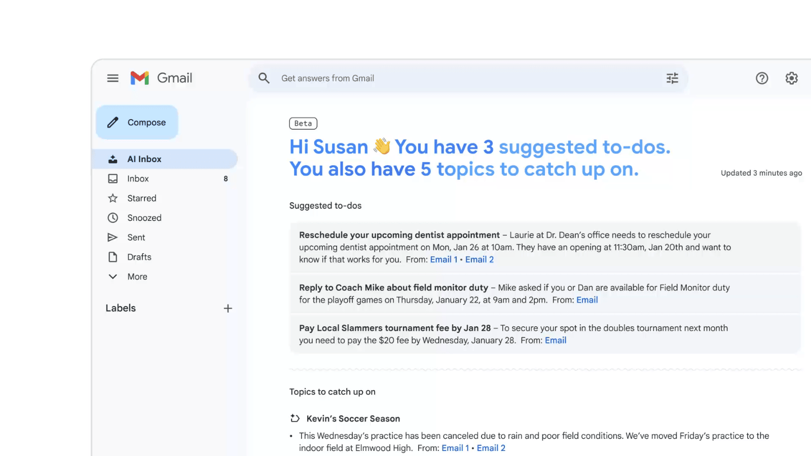 Gmail tích hợp Gemini để hỗ trợ tóm tắt và xử lý email插图2